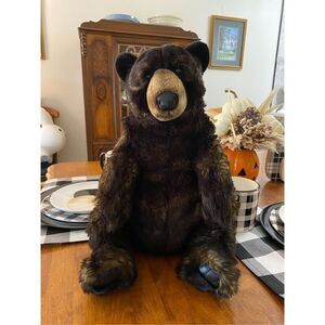 FAO SCHWARZ Black/Brown Bear 15 inch Plush TOYS-R-US 2013 Grizzly Bear